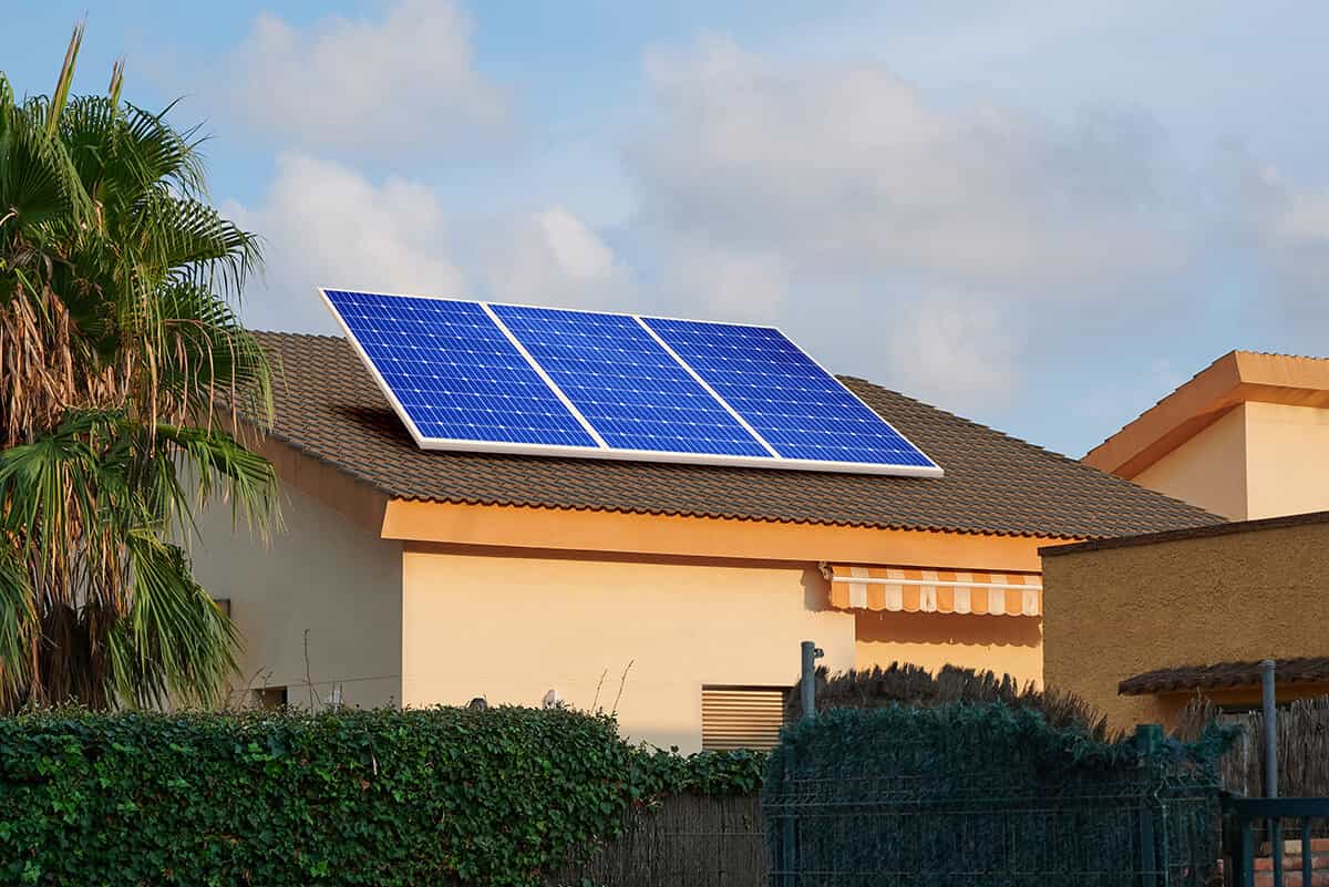 Photo of solar panels on rooftop