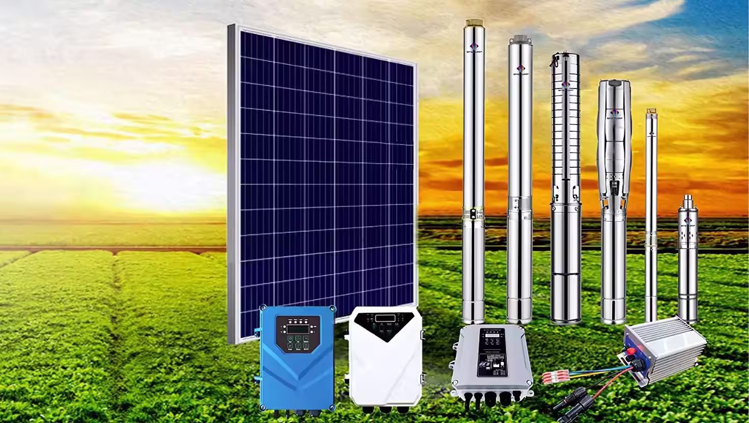 submersible solar water pump in different sizes