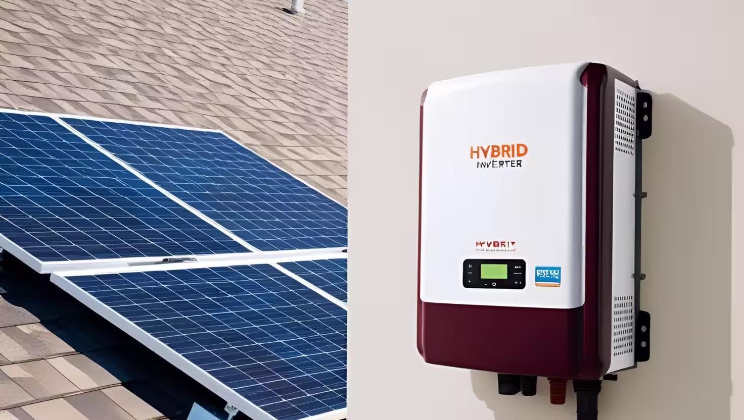 Hybrid solar inverter installed on Ugandan home with rooftop solar panels