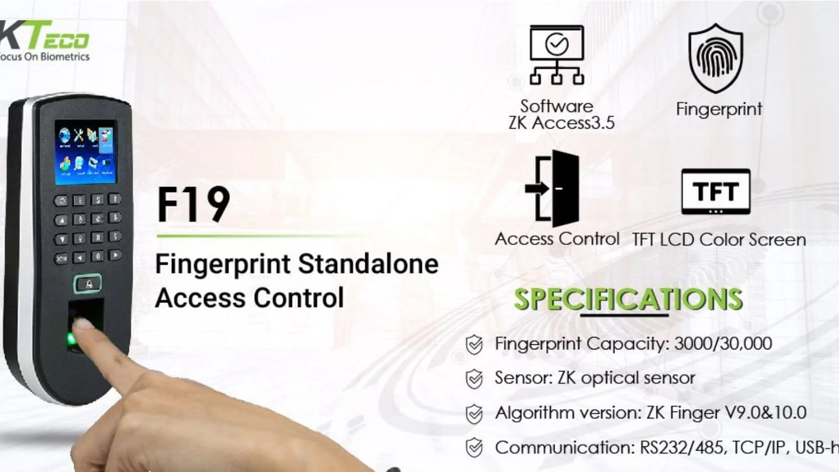 Phot of Fingerprint Access Control Systems plus features