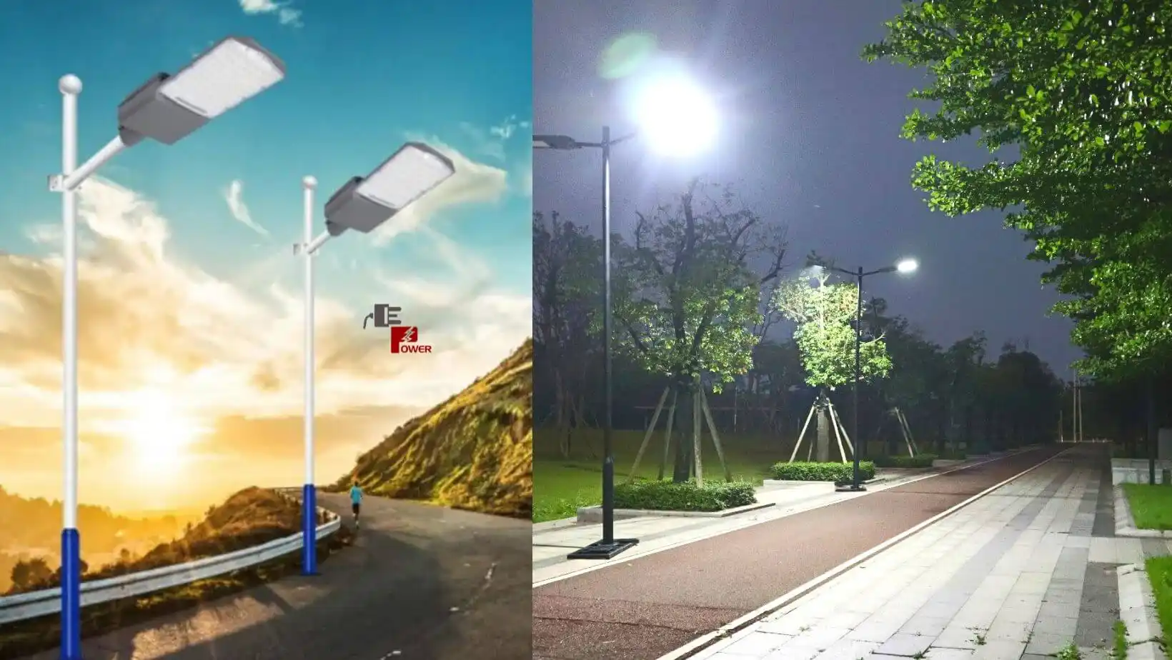 Phot of Solar Street Lights installed on the street
