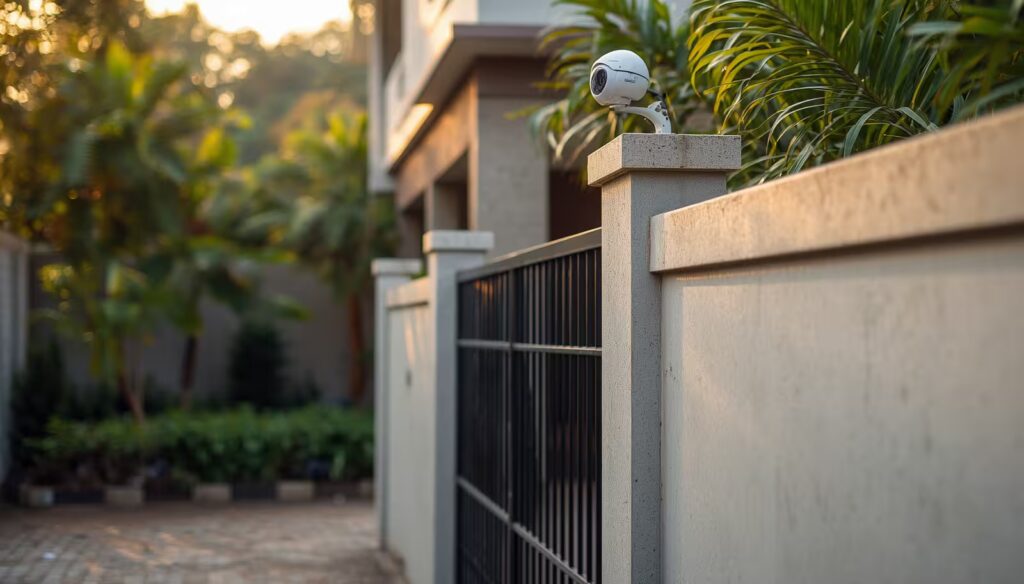 Secured residential home in Kampala Uganda with CCTV camera, electric fence and automatic gate installed by Easy Power