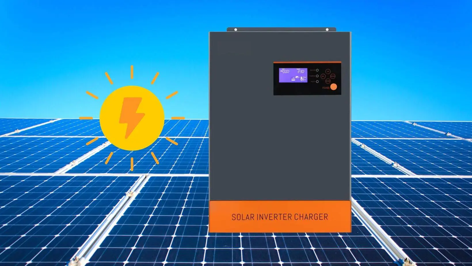 Photo of easy power inverter on a solar panel